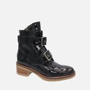 Eric Michael "Justina" Navy Patent boots sz 41/10 US Never worn.